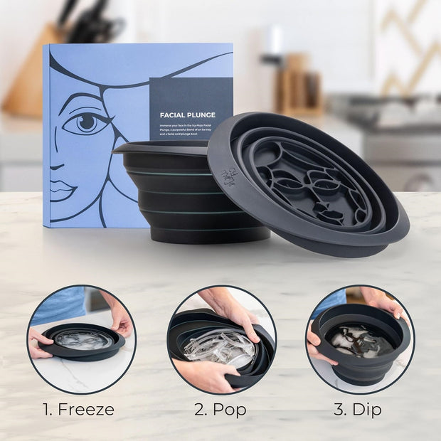 Foldable Facial Ice Bath | Built-In Ice Tray for Skincare & Relaxation